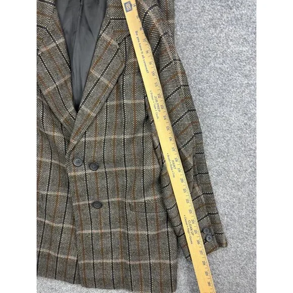 Vintage ESCADA By Margaretha Ley Skirt Suit Womens 36 Brown Plaid Wool Germany - Picture 4 of 11